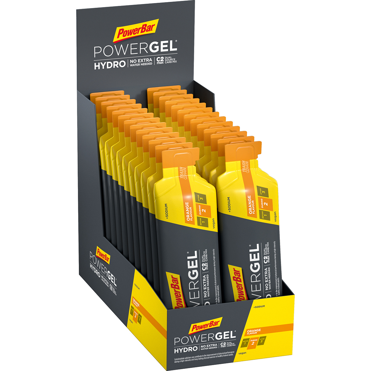 Bild von 24x PowerBar Powergel Hydro - Orange (Box)