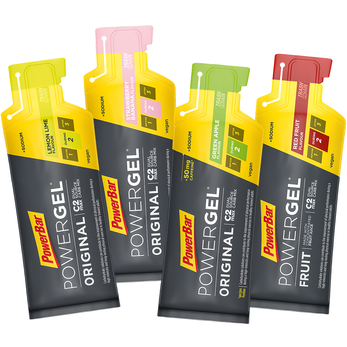 Bild von PowerBar Powergel 3+1 Multipack (Original & Fruit) - 4 Gel Multiflavour