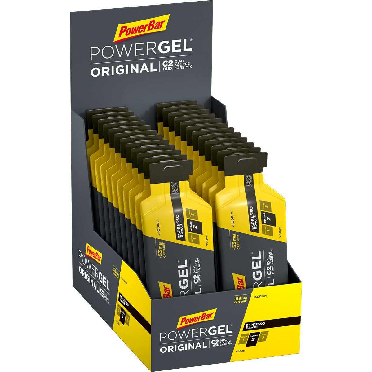 Bild von 24x PowerBar Powergel Original - Espresso mit Koffein (Box)